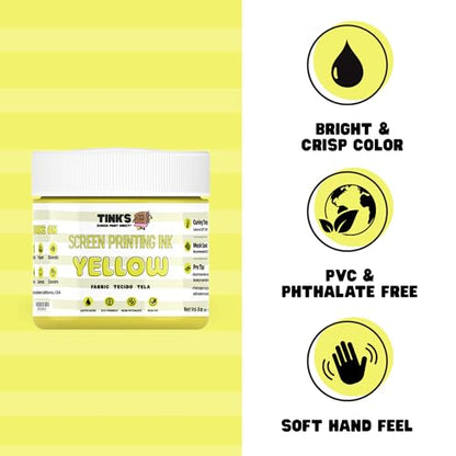 Tinks® Screen Printing Ink - Yellow - 8 oz. - color: Yellow