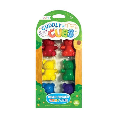 OOLY Cuddly Cubs Bear Finger Crayons for Toddlers, Set of 6 - style: Cuddly Cubs