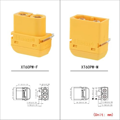 ELFCULB 10 Pairs Amass XT60PW Panel Mount Connectors for FPV Drones - color: 10 Pairs XT60PW