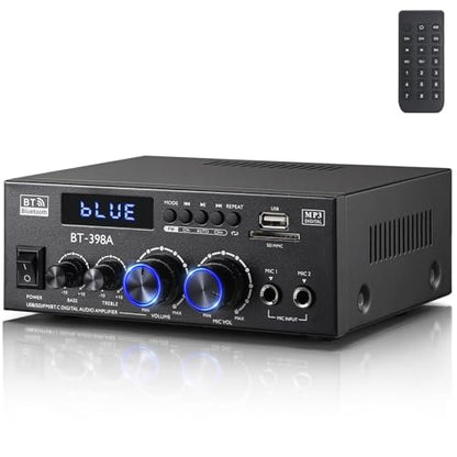 Facmogu BT-398A Stereo Audio Amplifier, 2 Channel 450W Home Power Amplifier - style: MAX 450Wx2