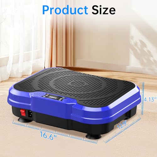 Vibration Plate Exercise Machine,Vibration Plate for Lymphatic Drainage Power Vibration Plate Machine Support 450 Lbs 250 Adjustable Speeds,Vibrating Plate Shake Plate Weight Loss - color: Blue