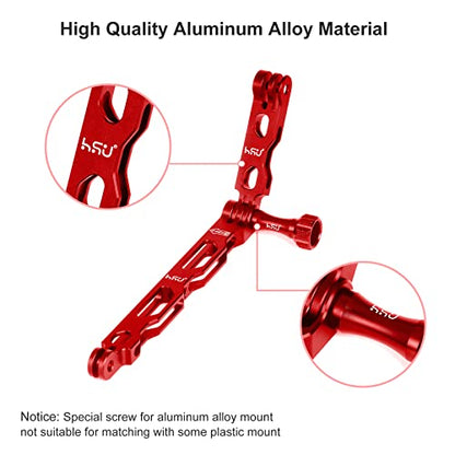 HSU Aluminum Alloy Extension Arm Kit Metal Pole Mount Helmet Stick (7 Pcs) - color: Red