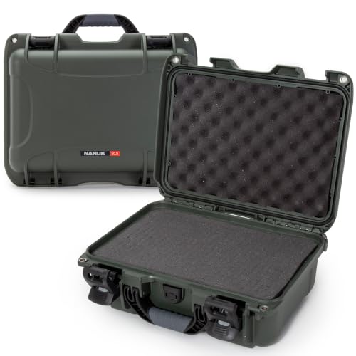 NANUK 915 Hard Case with Cubed Foam – Compact Waterproof Travel Camera Hard Case with Padded Dividers, 13.8” x 9.3” x 6.2” – Dustproof and Impact Resistant, Airline Carry-On Approved – Olive - color: Olive, size: Cubed Foam