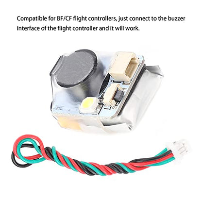 Drfeify RC Buzzer Alarm, 100DB High Decibel Drone Finder Buzzer for FPV Racing Drone, with LED White Light and Auto Charging for BF CF Controller
