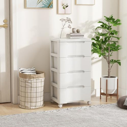 LOKO 5-Drawer Plastic Rolling Storage Cart (16"x13"x31") - size: 16”x13”x31” (5 Drawers)