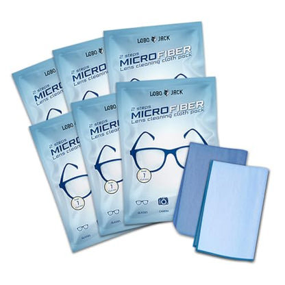 2 Steps Microfiber Cleaning Cloths: Clean and Polish | Cloth Cleaners for Eyeglasses, Camera Lenses, Cellphone and Tablet Screen (6 Pack)