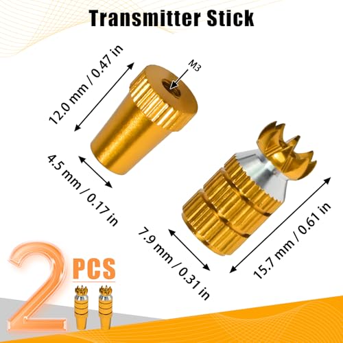 2pcs RC M3 Transmitter Stick Ends Controller Thumb Rocker for Futaba - color: Orange