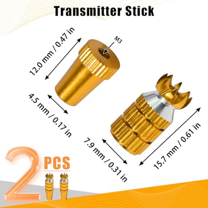 2pcs RC M3 Transmitter Stick Ends Controller Thumb Rocker for Futaba - color: Orange