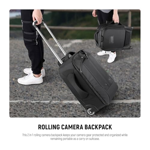 NEEWER Convertible Rolling Camera Backpack for SLR/DSLR and Accessories - style: Nw3300-g