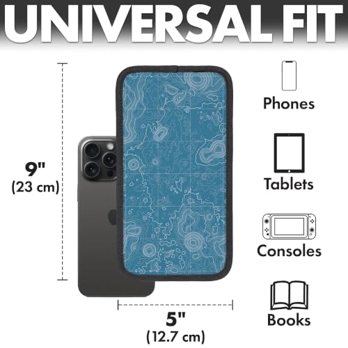 Flight Flap Airplane Phone Holder - Foldable Phone Stand for Plane Travel - color: Topography, size: Large