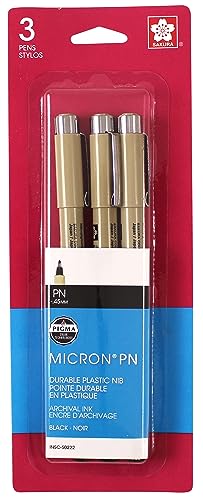 SAKURA Black Pigma Micron PN Pens .45mm 3/Pkg, Original Version - size: 3 Count (Pack of 1)