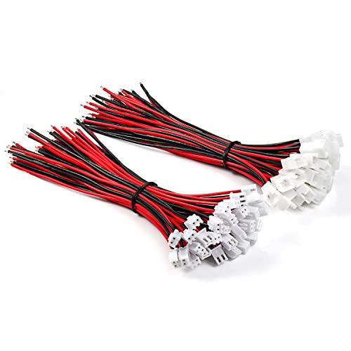 Chanzon 30 Pairs Jst-XH 2.54mm Pitch 22AWG 2 Pin Plug Connector 5.9inch(15cm) - size: [2]15cm