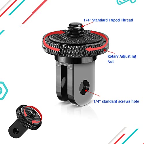 Frienda 4 Pcs Tripod Adapter Compatible with Gopro 1/4-20, Black - color: Black