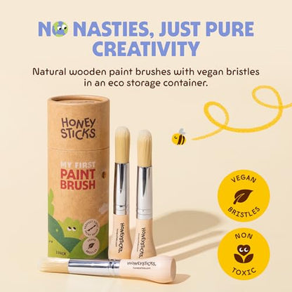 Honeysticks My First Paint Brush Set (3 Pack) - Jumbo Brushes, Ages 1+ - size: My First