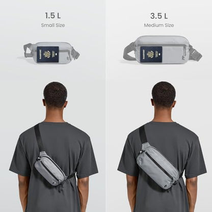 tomtoc 3.5L Sling Bag with RFID Blocking Crossbody Chest Pack for Men Women - color: Light Gray, size: 3.5L