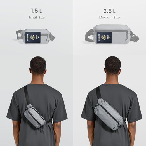 tomtoc 3.5L Sling Bag with RFID Blocking Crossbody Chest Pack for Men Women - color: Light Gray, size: 3.5L