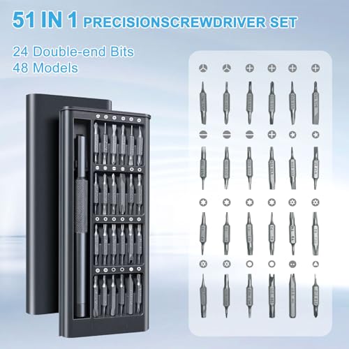 efekol 51-in-1 Small Precision Screwdriver Set - Electronics Repair Tiny Tool Kit [Super Durable],for Ring Doorbell, Laptop, Switch, PS5, Xbox, Macbook, iPhone, Watch, Glasses - style: 51-IN-1