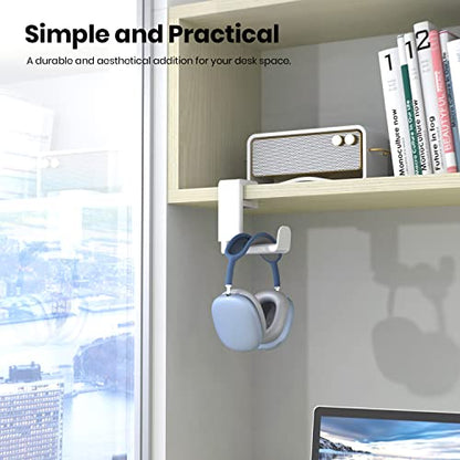 EURPMASK Rotating Headphone Stand,Adjustable Clamp-on Headset Holder Hanger - color: White 1 Pack