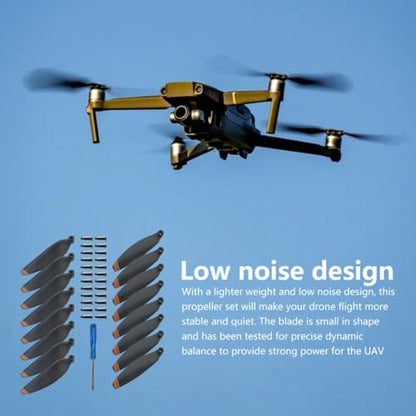 16Pcs Low-Noise Quick-Release Propellers Fit for DJI Mini 2 / SE / 2SE / 4K Drone, Orange Replacement Blades with Screws & Tool