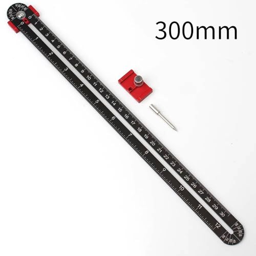 300mm Woodworking Compass Tool, Large Compass Woodworking Scribing Circle, Carpenter Compass Ruler Marking Gauge Circle Marking Tool for Engineer Carpenter (Black) - style: Black - 300mm