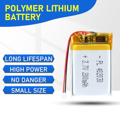 402030 3.7V Lipo Battery 180mAh 402030 Rechargeable Lithium - size: 402030 180mAh