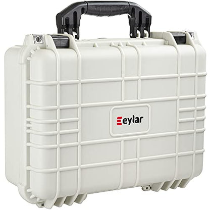 Eylar Standard 16" Gear, Equipment, Hard Camera Case Waterproof with Foam TSA Standards - color: White