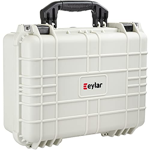 Eylar Standard 16" Gear, Equipment, Hard Camera Case Waterproof with Foam TSA Standards - color: White