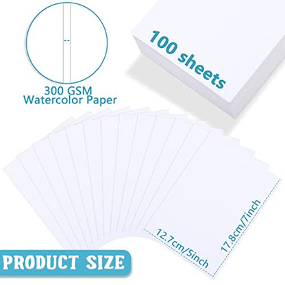 Spiareal 100 Sheets 5 x 7 Inch 100 Sheets Watercolor Paper Bulk 140 Lb - size: 5 x 7 Inch