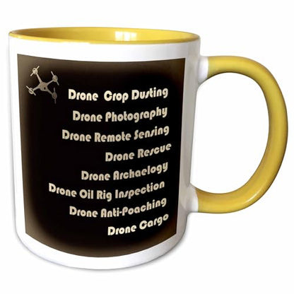 3dRose Antique Drone with DIY Accelerometer 11oz Two-Tone Yellow Mug