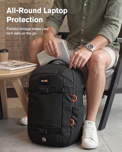 Tolaccea Travel Laptop Backpack 30L Carry On TSA Approved for Commute Trips - color: Black