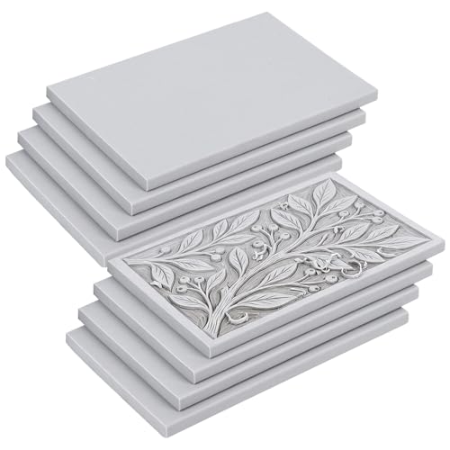 SGHUO 8pcs 4"x6" Gray Rubber Linoleum Blocks for Printmaking - color: Gray