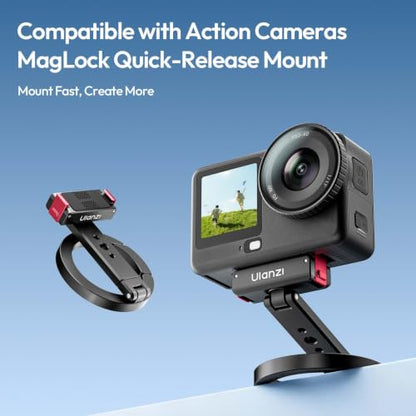ULANZI MA04 Magnetic Quick Release Action Camera Mount for DJI Osmo Action 3 4 5 - Multi-Axis Adjustable Aluminum Holder - size: for Action 3 4 5