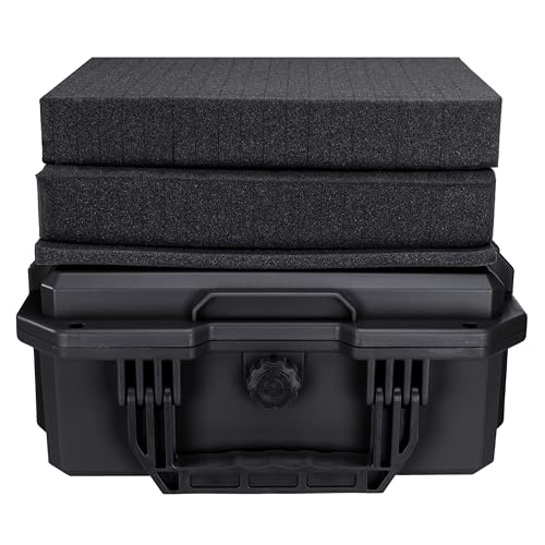 Eylar 13.8" Intact Series Compact Hard Camera Case, Lightweight and Durable Stacker Design with Foam - color: Black