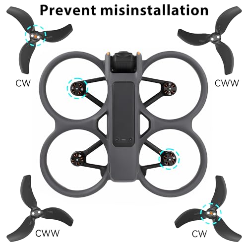 8Pcs Avata 2 Propellers Replacement Prop Blades 3032S Low Noise Wings for DJI Avata 2 Drone Accessories Black Tips