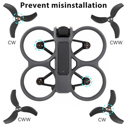 8Pcs Avata 2 Propellers Replacement Prop Blades 3032S Low Noise Wings for DJI Avata 2 Drone Accessories Black Tips