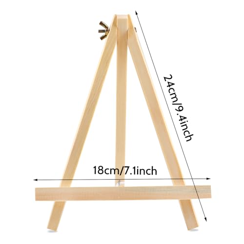 12PCS 9 Inches Tabletop Easels,Wood Easels, Easel Stand for Painting Canvases, Art, and Crafts, Tripod, Painting Party Easel, Tabletop Easels for Painting, Portable Canvas Photo Picture Sign Holder