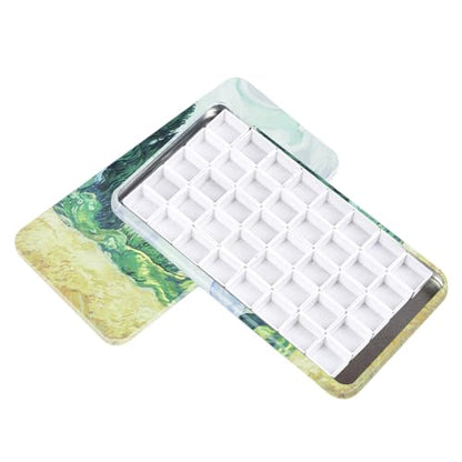 qianshan 40Pcs Empty Half Pans Watercolor Tin Palette with Magnetic Stripe - color: Wheat Field
