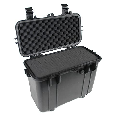 multicomp PRO 16" Weatherproof Equipment Case, made of Polypropylene Plastic, Black with Foam Insert, 16" X 12.5" X 8.5"