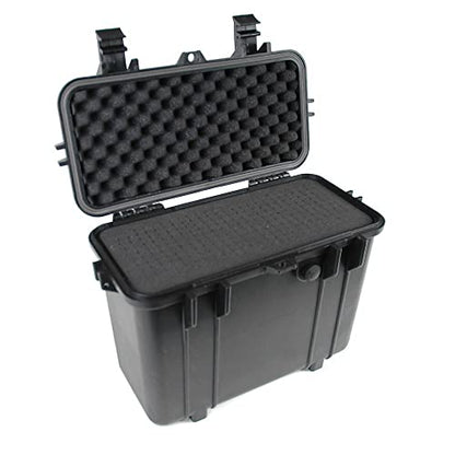 multicomp PRO 16" Weatherproof Equipment Case, made of Polypropylene Plastic, Black with Foam Insert, 16" X 12.5" X 8.5"