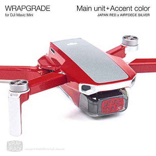 Wrapgrade Skin Compatible with DJI Mavic Mini & Mini 2 SE & Mini 4K(Japan RED) - color: JAPAN RED