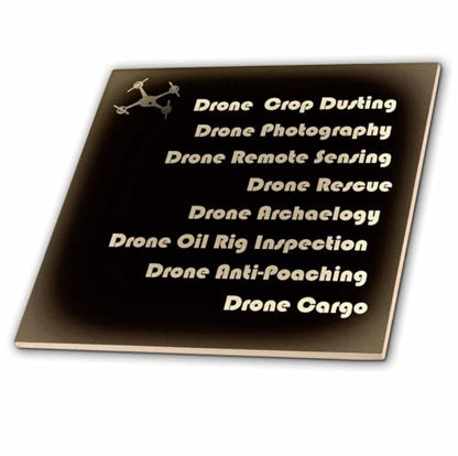 3dRose Antique Drone with DIY Accelerometer Gyroscope Brushless Motor GPS 4 Inch Ceramic Tile