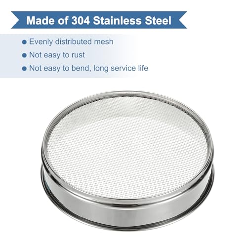 PATIKIL 5 Mesh(4mm) Lab Sieve, 11.8"(30cm) Diameter Sifting Screen 304 Stainless Steel Wire Cloth Fine Mesh Sieve for Industrial Laboratory Home Soil Sifter Dry Sift Screens Hash - size: 5Mesh (4mm)