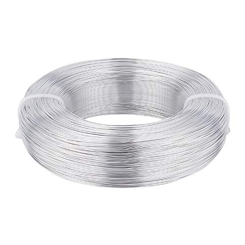 BENECREAT 1492 Feet 22 Gauge Silver Aluminum Wire Bendable Metal Sculpting Wire for Beading Jewelry Making Art and Craft Project