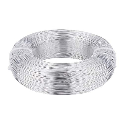 BENECREAT 1492 Feet 22 Gauge Silver Aluminum Wire Bendable Metal Sculpting Wire for Beading Jewelry Making Art and Craft Project