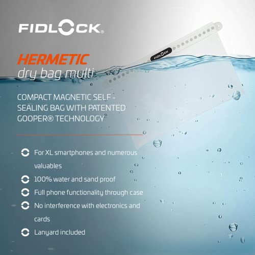 FIDLOCK Hermetic Dry Bag Flexible Magnetic Bag, Mega, Fabric Grey - color: Fabric Grey, size: Mega