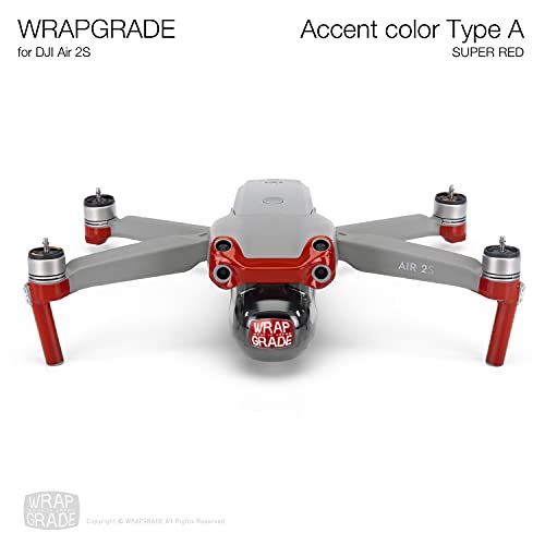 Wrapgrade Skin Compatible with DJI Air 2S | Accent Color A (Super RED) - color: Super Red