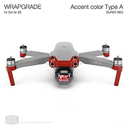 Wrapgrade Skin Compatible with DJI Air 2S | Accent Color A (Super RED) - color: Super Red