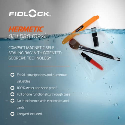 FIDLOCK Hermetic Dry Bag Flexible Magnetic Bag, Multi, Transparent Petrol - color: Transparent Petrol, size: Multi