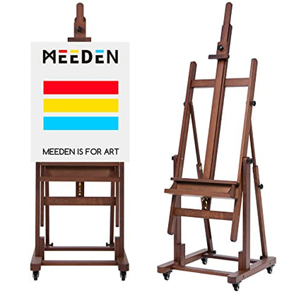 MEEDEN Extra Large Art Easel: H-Frame Wooden Heavy Duty Painting Easel - color: Walnut, size: Large