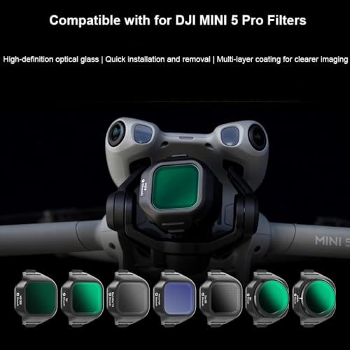 Professional ND&CPL Filters+ND/PL+UV+Natural Night+Star 8X+Black Mist 1/4 Set for DJI Mini 5 Pro Camera Optical Glass Neutral Density Lens Filters Drone Accessories (ND/PL 8)